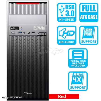 Alcatroz PC Case with Psu 450W Futura Red Pro N5000, FUTURAN5000R