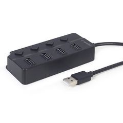 Gembird USB 2.0 4-Port Hub with Switches Black, UHB-U2P4P-01