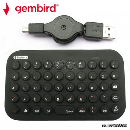 Gembird Bluetooth Mini Keyboard 49Keys Us Layout Black, KB-BTF2-B-US