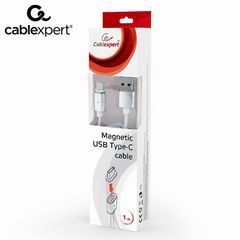 Cablexpert 3-In-1 Magnetic Cable 1M Type-C - Micro USB - Lightning Retail Pack Silver, CC-USB2-AMUCMM-1M