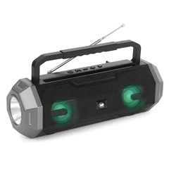 Lamtech Portable Fm Radio Speaker with Flashlight and Mobile Phone Holder, LAM023152