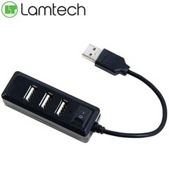 Lamtech 4-Port USB Hub Black, LAM021479