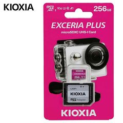 Kioxia 4K Micro Sd 256Gb Exceria Plus Uhs I U3 with Adapter M303, LMPL1M256GG2