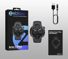 ZEBLAZE smartwatch Ares 3 Plus, heart rate, 1.43" AMOLED, IP68, μαύρο