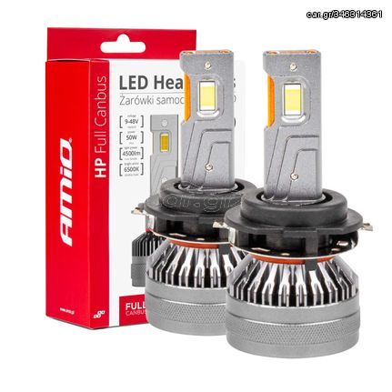 ΛΑΜΠΕΣ H7-6 9>48V 6.500K 4.500lm 50W HP SERIES LED CAN-BUS ΜΕ ΨΥΚΤΡΑ AMIO - 2 Τεμ.