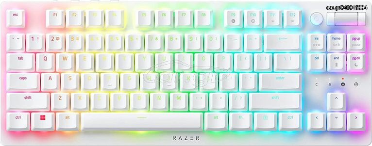 Razer DEATHSTALKER V2 PRO TKL WHITE - Wireless - Low Profile - Linear Red - Optical Switches - 50H