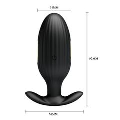 Pretty Love JEFFERSON Vibrating Electro Butt Plug BLACK-thumb-1
