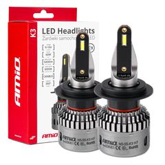 Amio - ΛΑΜΠΕΣ H7 9>16V 6.000K 5.400lm 60W K3 SERIES LED CAN-BUS(ΜΕ ΨΥΚΤΡΑ) - 2 Τεμ. (03683/ΑΜ)