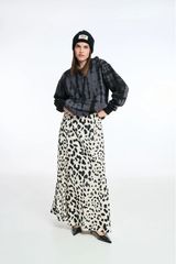 PCP  Woman Long Skirt Printed Black And White | PCP Γυναικεια Μακρια Φουστα Εμπριμε