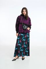 PCP Woman Long Skirt Petrol Printed| PCP Γυναικεια Μακρια Φουστα Πετρολ Εμπριμε