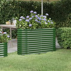 vidaXL Ζαρντινιέρα Πράσινη 114x40x68 εκ Γαλβανισμένος χάλυβας