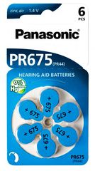 PANASONIC μπαταρίες ακουστικών βαρηκοΐας PR675, mercury free, 1.4V, 6τμχ