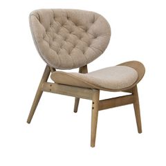 Πολυθρόνα Σαλονιού Udalle Ξύλινη Μπεζ - Καφέ