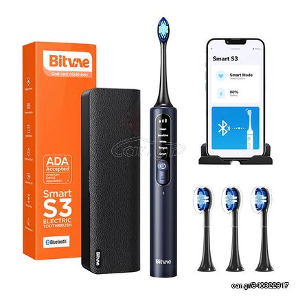 Sonic toothbrush with app, tips set, travel case and toothbrush holder S3 (navy blue)