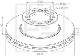 ΔΙΣΚΟΠΛΑΚΑ 430Χ45Χ114  06625200A 066252-00A 9424211312 1962330