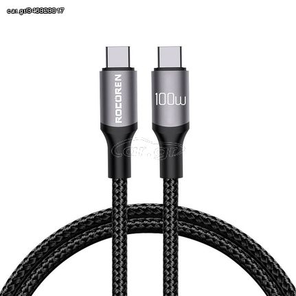 Fast Charging cable Rocoren USB-C to USB-C Retro Series 3m 100W (grey)