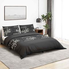 vidaXL Σετ Παπλωματοθήκης Μαύρο και Λευκό 225x220 εκ. Βαμβακερό
