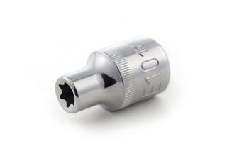 Καρυδάκι torx 1/2" E10. Απότομες γωνίες βοηθούν στην μείωση φθοράς της βίδας. Κατασκευασμένο για βιομηχανική χρήση για ακρίβεια σε όλες τις διαστάσεις. Θερμοεπεξεργασμένο για παραπάνω διάρκεια ζωής. Π