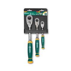 Καστάνια σετ 3τεμ. 1/4", 3/8" και 1/2" comfort grip 72δόντια / ST14901G