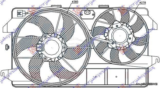 ΒΕΝΤΙΛ. ΨΥΓ.(ΔΙΠΛΟ/2ΜΟΤ.)+Α/C 1,8 ΒΕΝ-ΠΕ για FORD TRANSIT CONNECT 03-10 για FORD TRANSIT CONNECT 03-