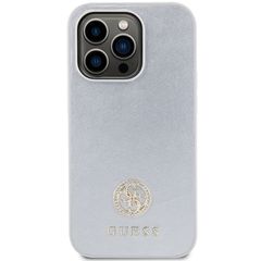 Guess Strass Metal Logo case for iPhone 15 Pro - silver-thumb-2