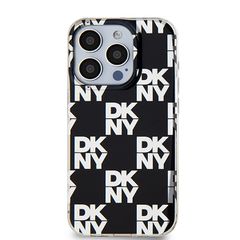 DKNY IML Checkered Mono Pattern case for iPhone 15 Pro - black-thumb-2