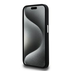 Karl Lagerfeld Silicone Metal Script Logo case for iPhone 15 Pro - black-thumb-4