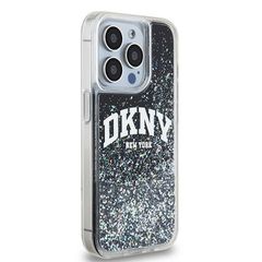 DKNY Liquid Glitter Big Logo iPhone 14 Pro Case - Black-thumb-3