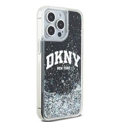 DKNY Liquid Glitter Big Logo iPhone 14 Pro Max Case - Black-thumb-3