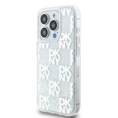 DKNY Liquid Glitter Multilogo case for iPhone 15 Pro - white-thumb-1