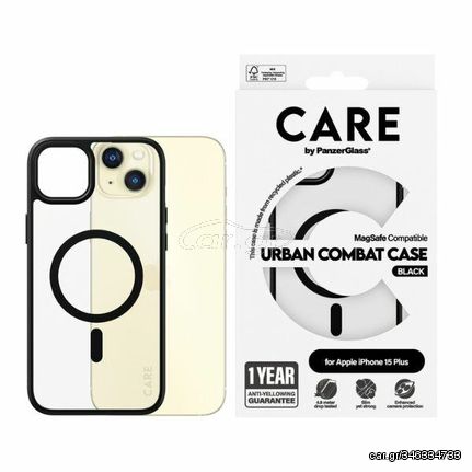 CARE by PanzerGlass Urban Combat Case MagSafe for iPhone 15 Plus - Black