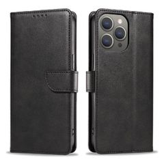 Leather Book Case for iPhone 16 Pro - black-thumb-1