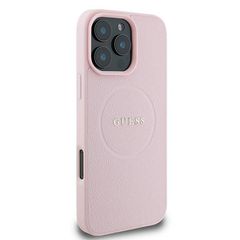 Guess MagSafe Grained Gold Ring iPhone 15 Pro Max Case - Pink-thumb-3