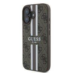 Guess 4G Printed Stripes MagSafe iPhone 16 Plus Case - Brown-thumb-1