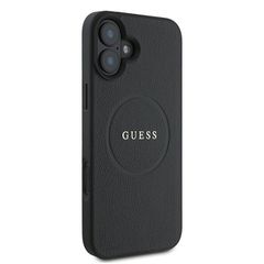 Guess Grained Gold Ring MagSafe case for iPhone 16 Plus - black-thumb-3