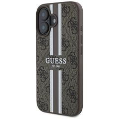 Guess 4G Printed Stripes MagSafe iPhone 16 Case - Brown-thumb-1