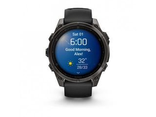 Garmin Fenix 8 Titanium 47mm Αδιάβροχο Smartwatch με Παλμογράφο (Sapphire, Carbon Grey Dlc Titanium With Black/Pebble Grey Silicone Band) (010-02904-21) - Πληρωμή και σε έως 9 δόσεις