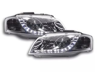 Μπροστινά Φανάρια LED Dayline με Φώτα Ημέρας Audi A3 8P (2003-2013) - Χωρίς Ρυθμιστή - Χρώμιo - 2 Τμχ (SWA11LGX)