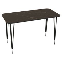 Τραπέζι Κουζίνας Polkan Μελαμίνης Μαύρο 120x60x73cm