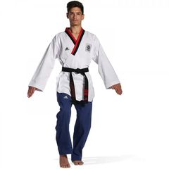 Taekwondo Στολή Adidas ADITPYM0 POOMSAE για Αγόρια  Άσπρο/Μπλε