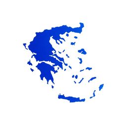 Αυτοκόλλητο Αυτοκινήτου "Χάρτης Ελλάδας'' Μικρός 11cm x 9cm Μπλε 1 Τεμάχιο