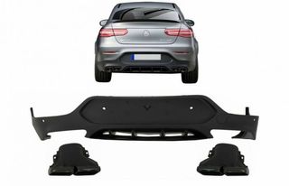 Diffuser Πίσω Προφυλακτήρα Για Mercedes-Benz GLC Coupe C253 2015-2019 GLC63 Amg Look Για Amg Sport Line Προφυλακτήρες Σετ Με Μαύρες Μπούκες