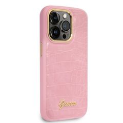 Guess Croco Collection case for iPhone 14 Pro - pink-thumb-3