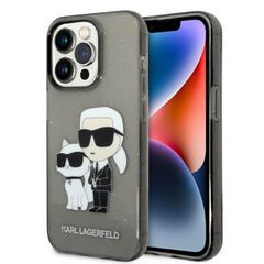 Karl Lagerfeld Glitter Karl case for iPhone 14 Pro - black