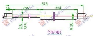 ΑΜΟΡΤΙΣΕΡ ΚΑΠΩ ΕΜΠΡΟΣ (675L-260N) για MERCEDES E CLASS (W211) 02-09