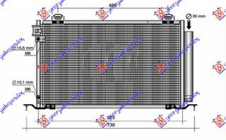 ΨΥΓΕΙΟ A/C 2.0-2.4 BENZINH (645x360x16) για TOYOTA AVENSIS (T25) 03-08