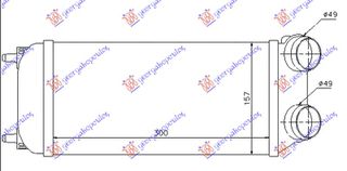 ΨΥΓΕΙΟ INTERCOOLER 1.6/2.0 HDi ΠΕΤΡΕΛΑΙΟ (300x155x80) για PEUGEOT 206 98-09