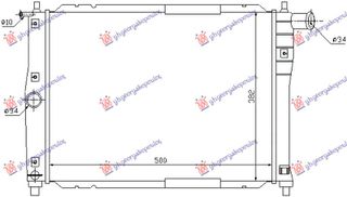 ΨΥΓΕΙΟ ΝΕΡΟΥ 1.3-1.5-1.6 ΒΕΝΖΙΝΗ -AC (530x380) για DAEWOO LANOS SDN 97-08
