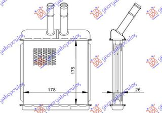 ΨΥΓΕΙΟ ΚΑΛΟΡΙΦΕΡ (B) +/-ΑC (175x178) για DAEWOO LANOS SDN 97-08