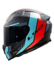 LS2 FF811 Vector II Carbon Grid Matt Red/Cyan